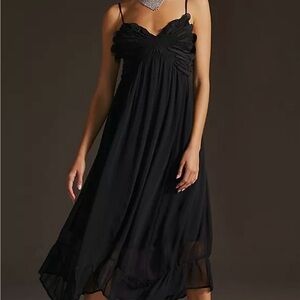 NWT Anthropologie Butterly Black Midi Dress